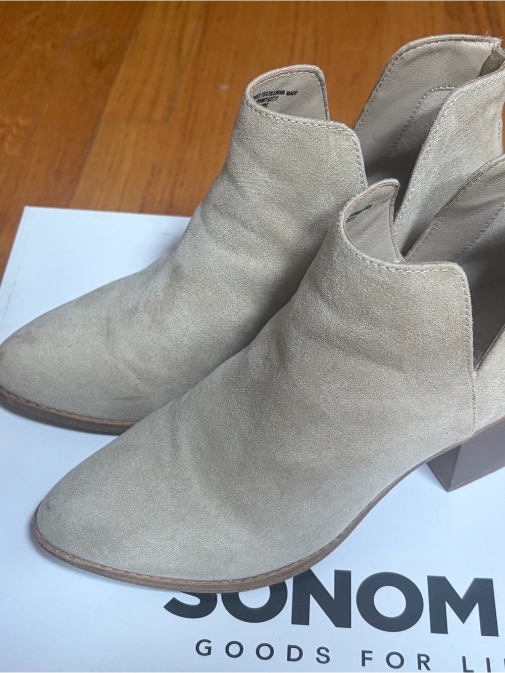 Sonoma Light Beige Suede Ankle Booties